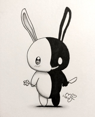320x394 Yandere Bunny - Creepy Bunny Drawing