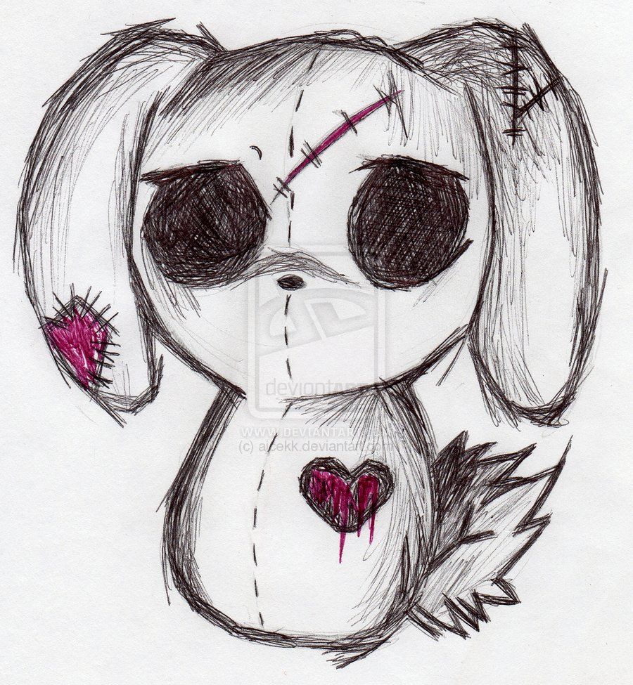 900x975 Emo Drawings Emo Bunny - Creepy Bunny Drawing