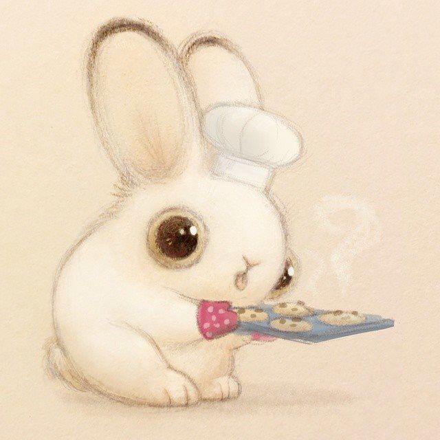 640x640 Bunny Chef Aww! Drawings, Cute Drawings And Art - Creepy Bunny Drawing