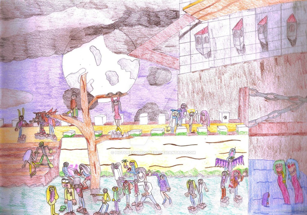 1024x718 creepy castle - Creepy Castle Drawing