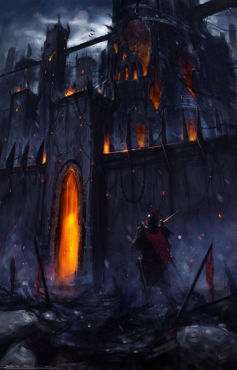 800x1245 creepy castle drawing illustration - Creepy Castle Drawing