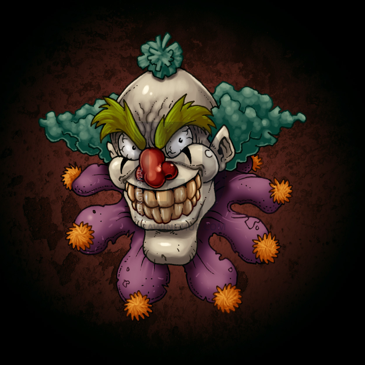 1250x1250 How To Draw Scary Clowns, Step - Creepy Clown Drawings