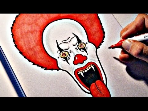 480x360 How To Draw An Evil Clown - Creepy Clown Drawings