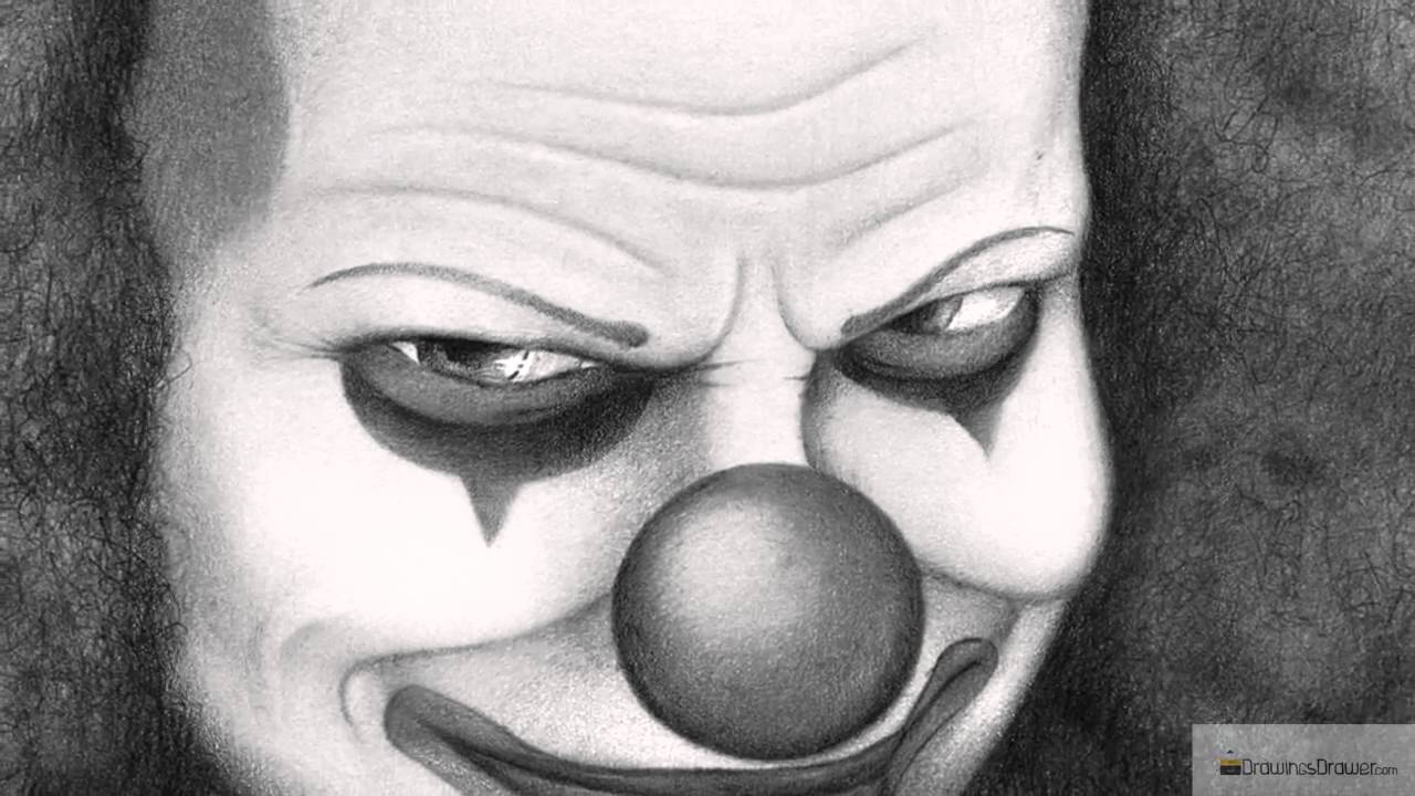1280x720 Scary Evil Clown Drawings - Creepy Clown Drawings