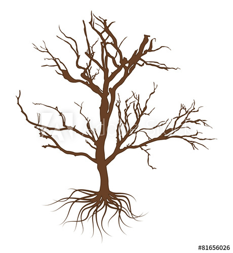460x500 creepy dead tree vector design - Creepy Dead Tree Drawing