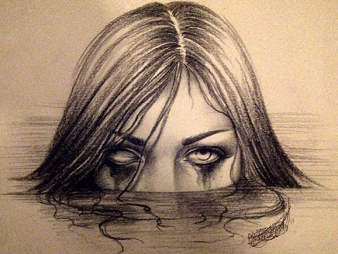 480x360 Draw Creepy Girl Sketch - Creepy Drawings
