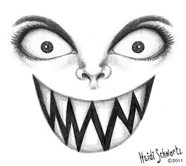 640x572 Creepy Face Sketch Art Heidi Schwartz Scary Drawings - Creepy Face Drawing