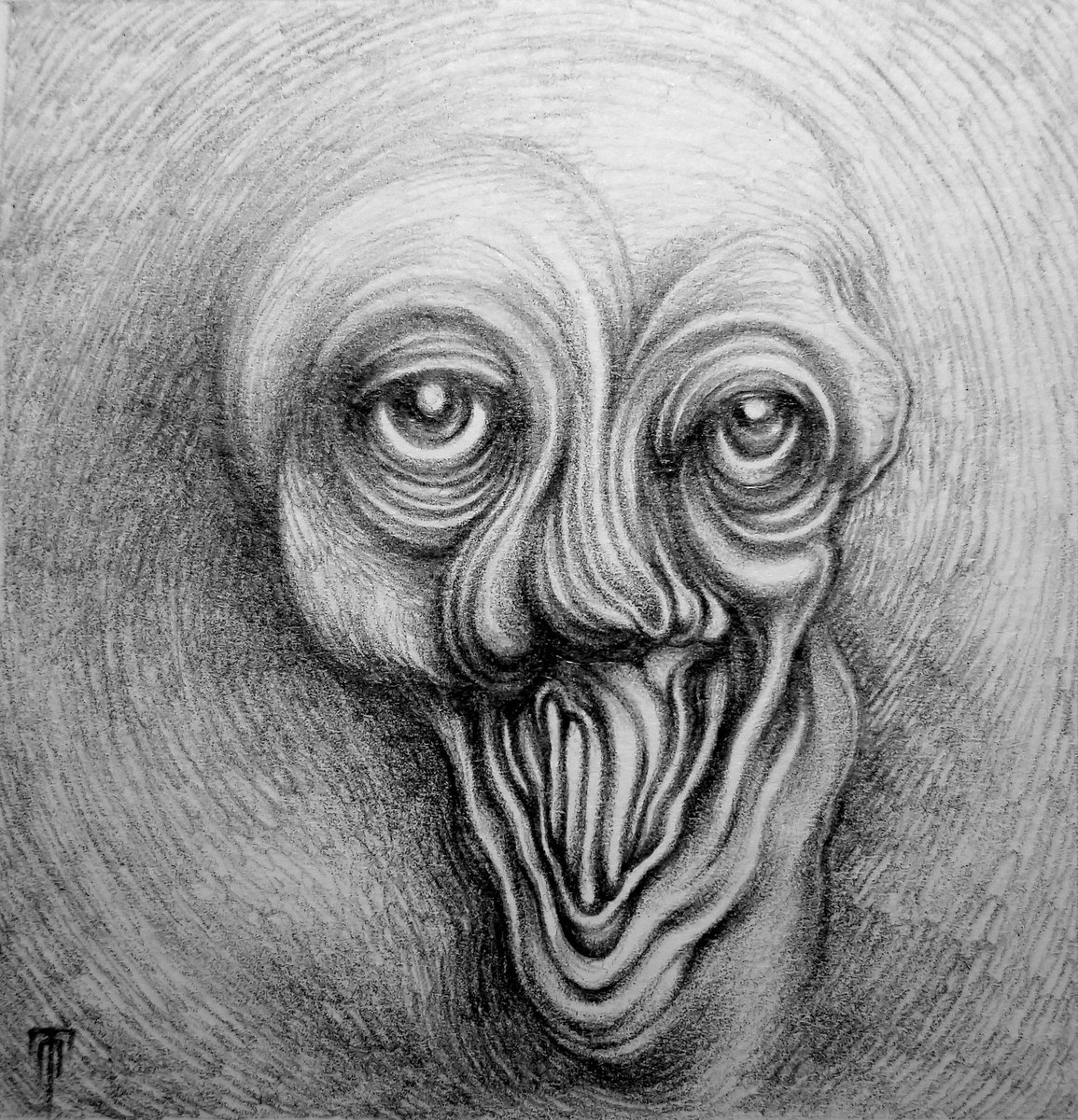 1155x1200 On Twitter - Creepy Face Drawing