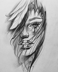 236x295 Creepy Drawings Scary Girl - Creepy Face Drawing