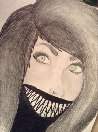 320x428 Random Drawing Of A Creepy Girl - Creepy Girl Drawing