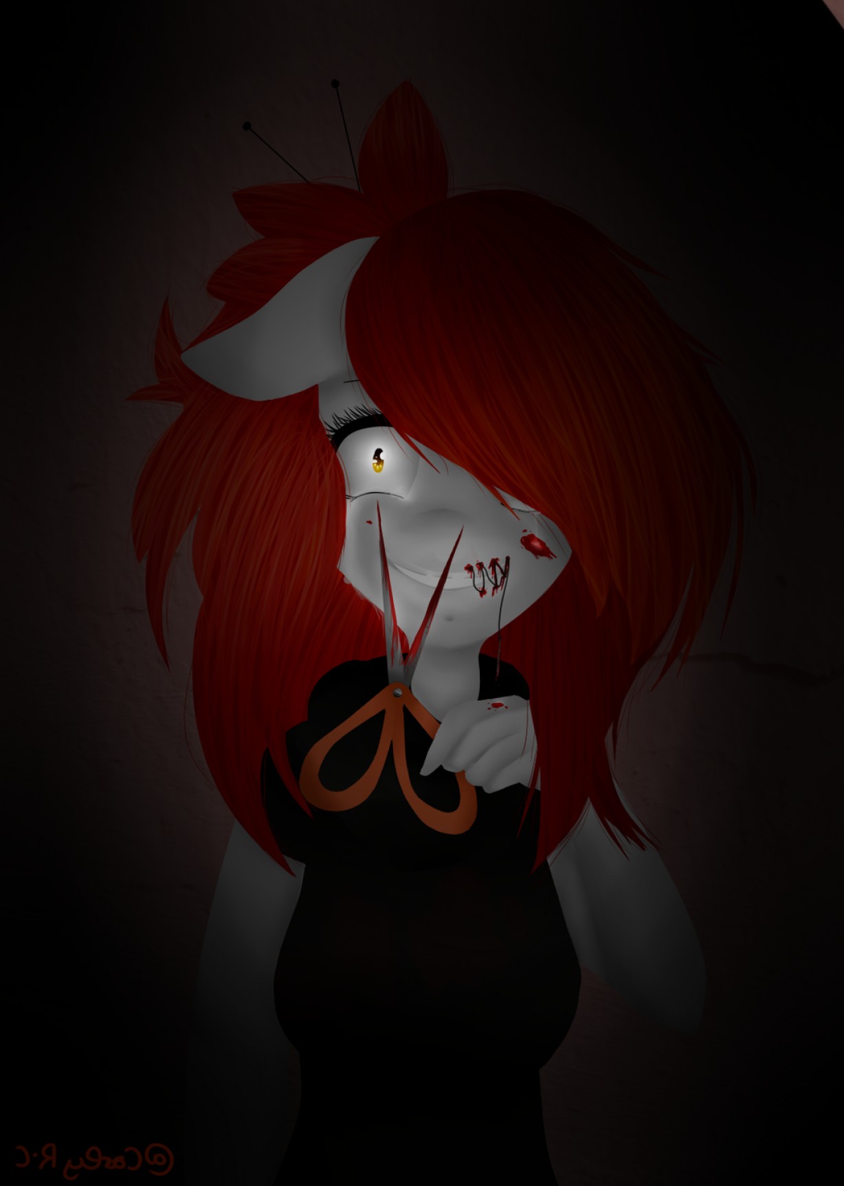 1228x1726 ruby is a creepy girl mlp anthro creepy drawing ardiafm - Creepy Girl Drawing
