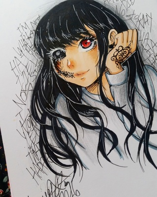 320x400 Creepygirl Drawings On Paigeeworld Pictures Of Creepygirl - Creepy Girl Drawing