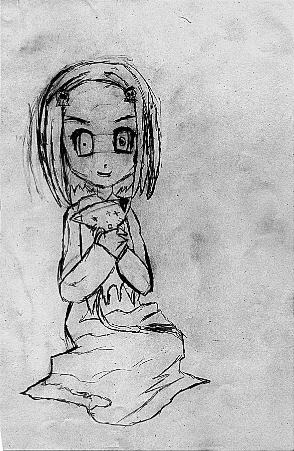 587x900 Creepy Girl Drawing - Creepy Girl Drawing
