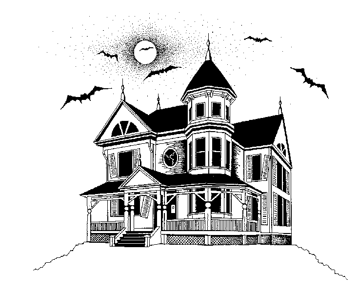 734x599 Spooktacular Haunted Houses The Medinamite - Creepy House Drawing