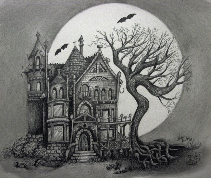 736x621 Creepy House Drawings - Creepy House Drawing