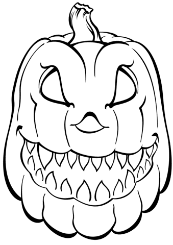 339x480 halloween pumpkin carving ideas pumpkin stencils coloring - Creepy Pumpkin Drawing