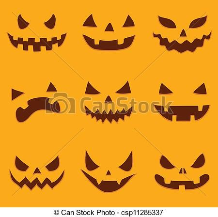 450x448 Scary Pumpkin Faces To Draw - Creepy Pumpkin Drawing