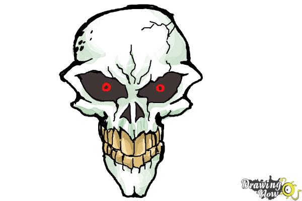 600x400 How To Draw A Scary Skull - Creepy Skull Drawing
