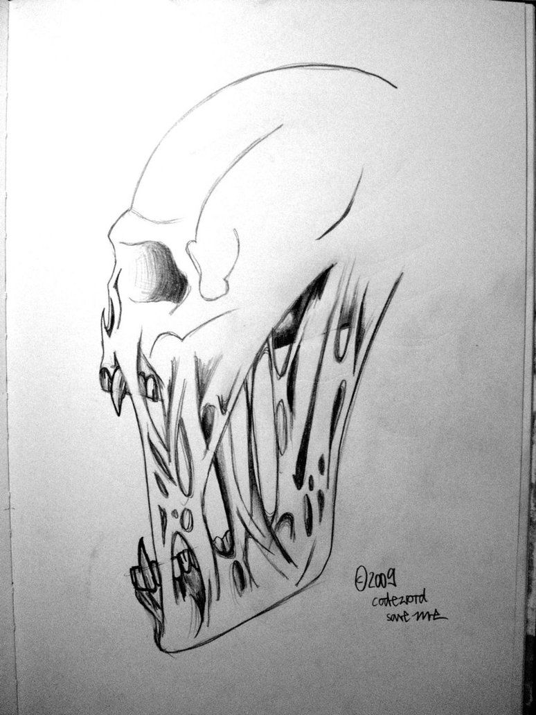 774x1032 Creepy Skull - Creepy Skull Drawing