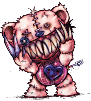 300x335 dangerous teddy lol art voodoo doll tattoo, scary drawings - Creepy Teddy Bear Drawing