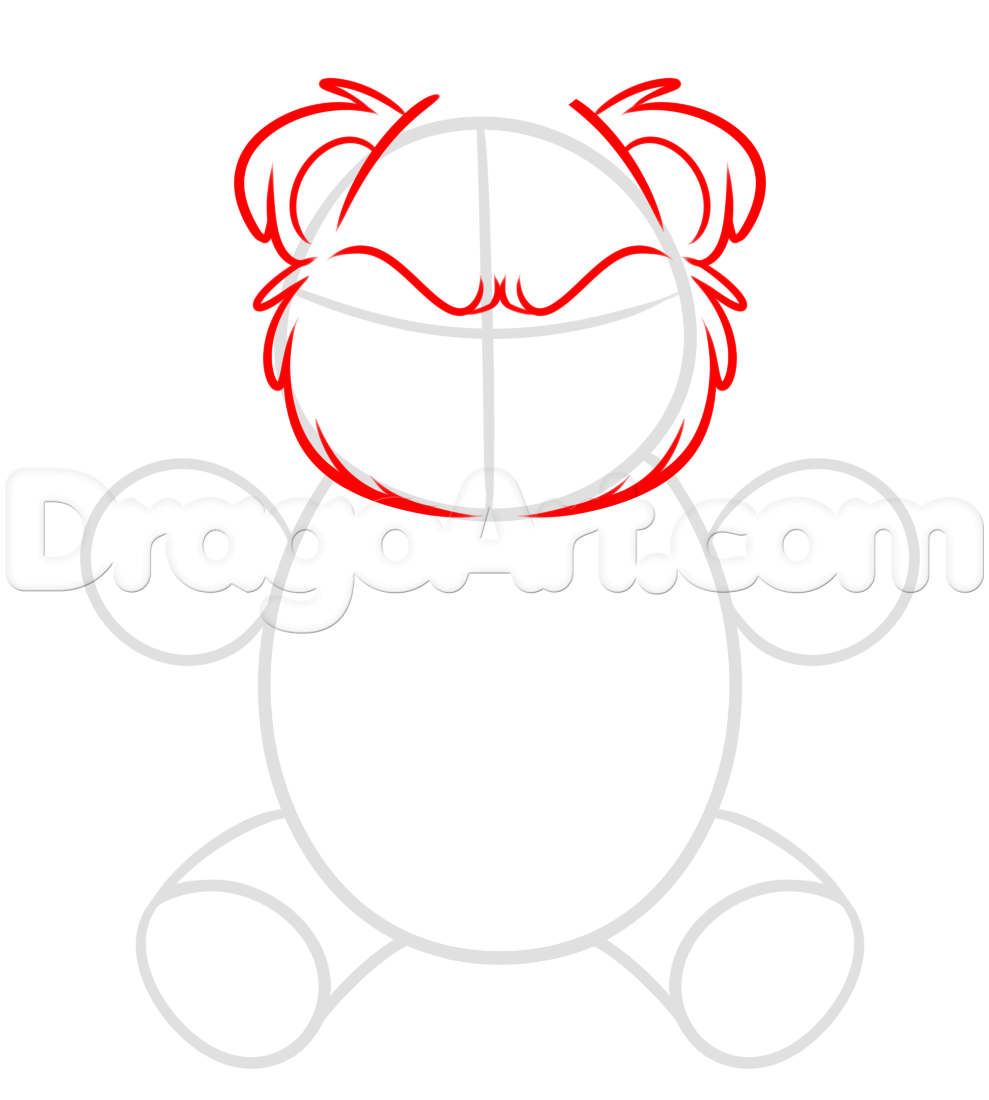 989x1100 How To Draw A Scary Teddy Bear, Step - Creepy Teddy Bear Drawing