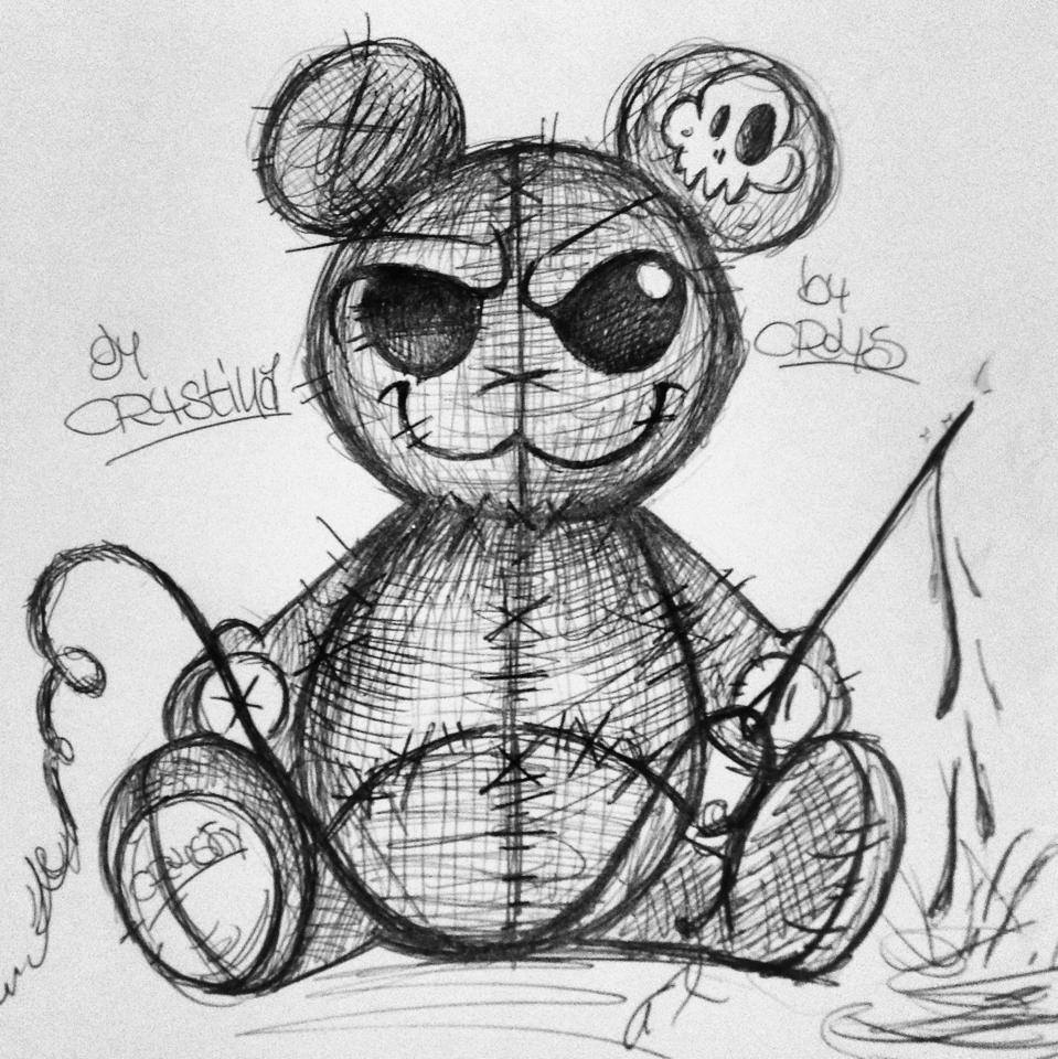 959x960 Scary Teddy Bear Drawing - Creepy Teddy Bear Drawing