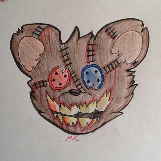 640x640 Teddy Bear On Twitter Done! {{ Shading - Creepy Teddy Bear Drawing