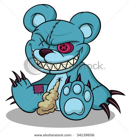437x470 Love The Color And Creepy Smile =p Tattoos Evil Teddy Bear - Creepy Teddy Bear Drawing