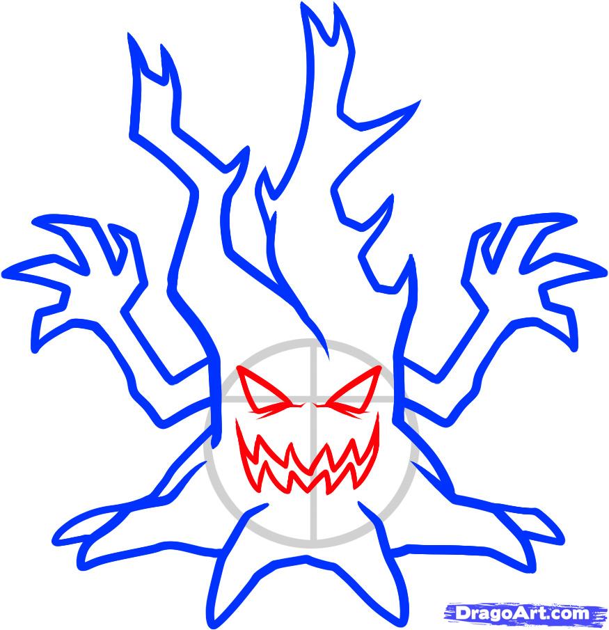 875x905 how to draw a halloween tree, halloween tree, step - Creepy Tree Drawing