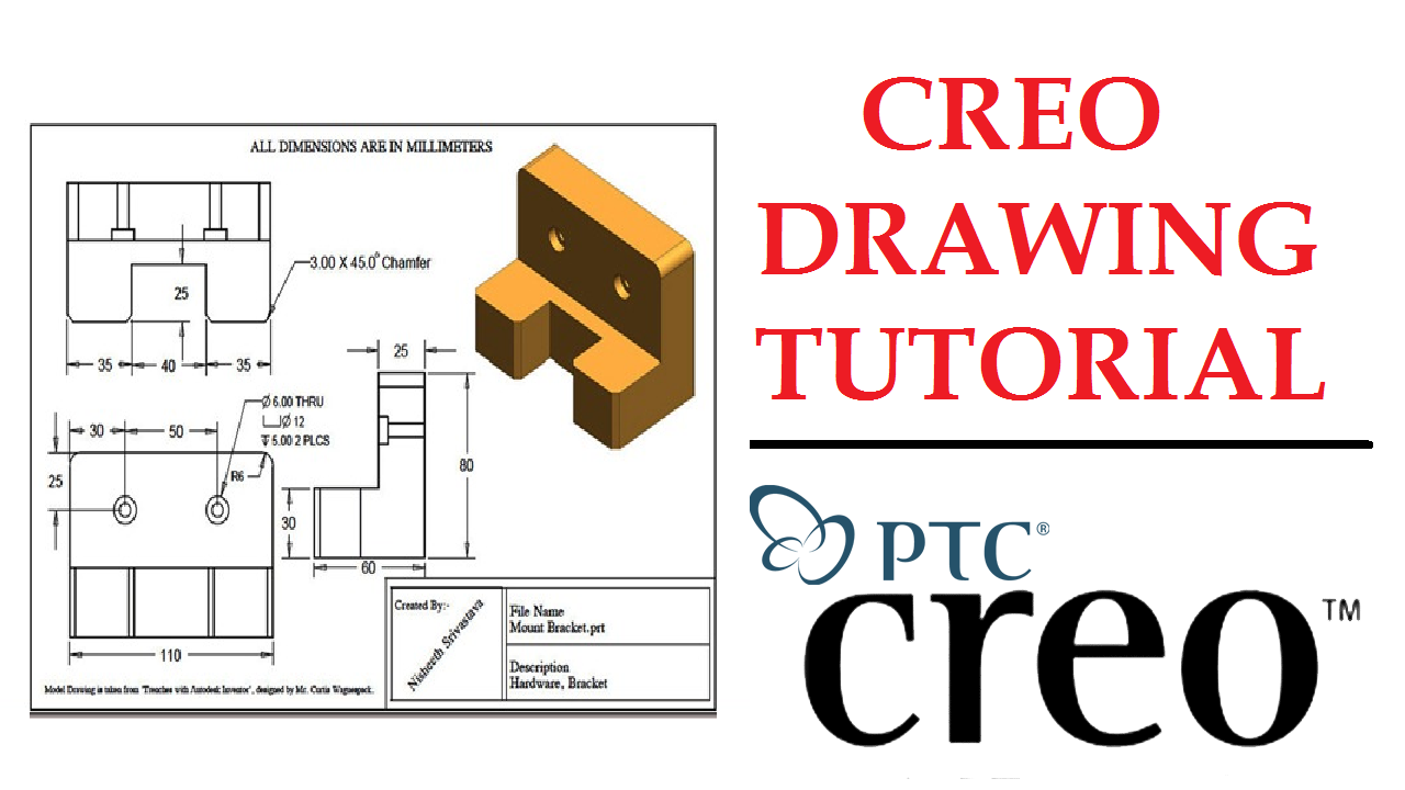 1280x720 creating a drawing in creo paramatrics grabcad tutorials - Creo Drawing