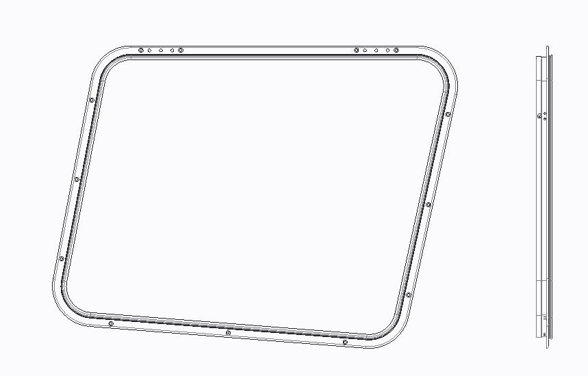 859x550 how in creo drawing change side view to auxiliary slanted view - Creo Drawing