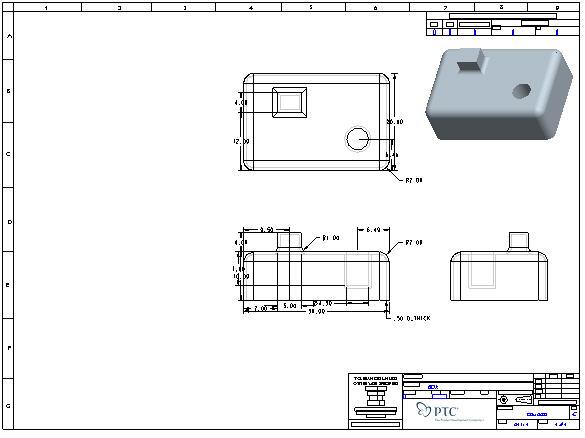 585x438 introduction to creating drawings in proengineer - Creo Drawing