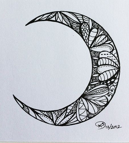 454x500 Jg To Correspond With Stage Four Of The Great Round Of Mandala - Crescent Moon Drawing Tumblr