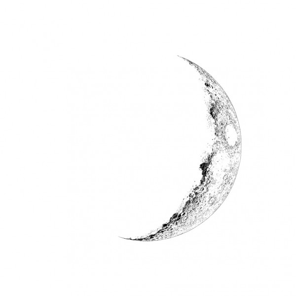 600x600 Moonscapes Bc Art - Crescent Moon Drawing Tumblr