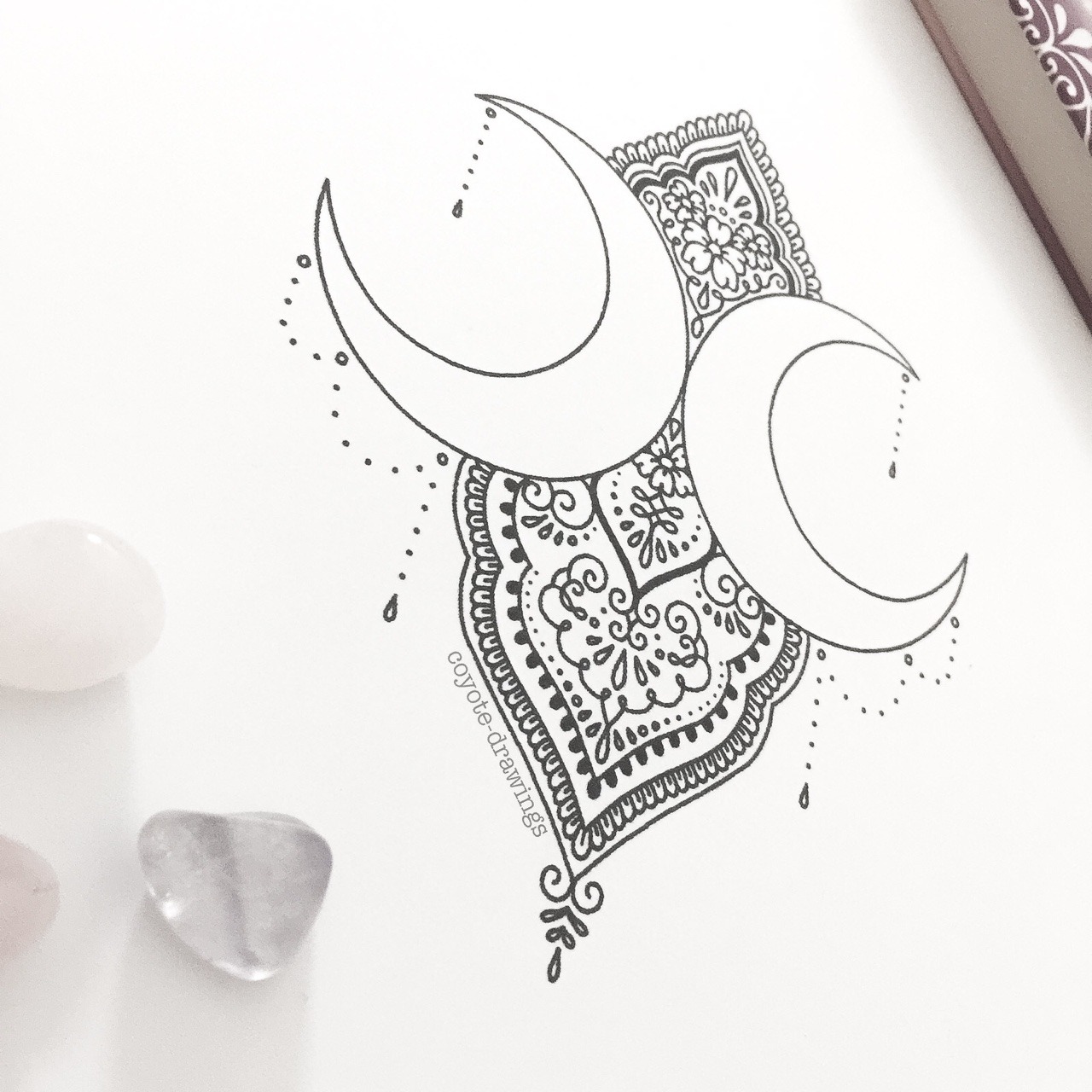 1280x1280 Ornamental Tattoo Hashtag Images Tumblr Explor On Collection - Crescent Moon Drawing Tumblr