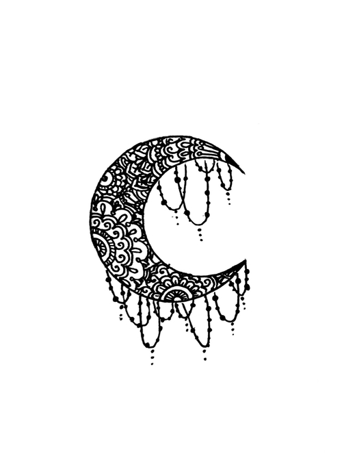 500x669 Mandala Tumblr Uploaded - Crescent Moon Drawing Tumblr