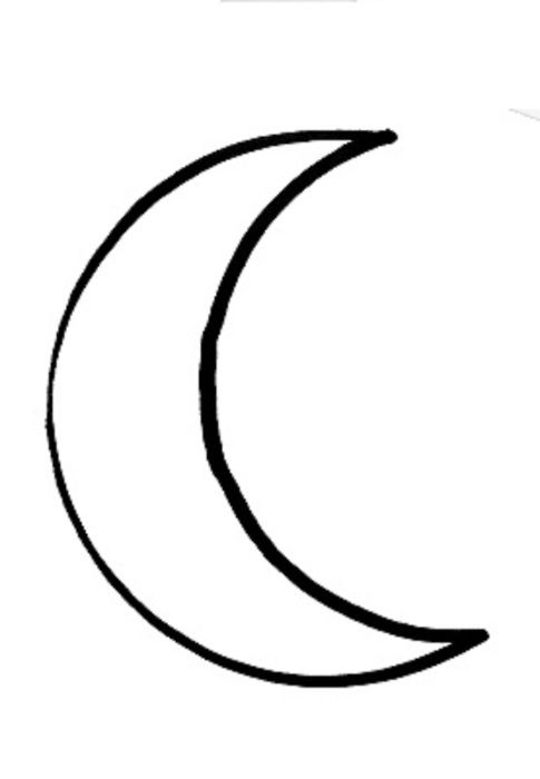 485x700 Simple Moon Sketch La Luna Png Tumblr, Png, Tumblr - Crescent Moon Drawing Tumblr