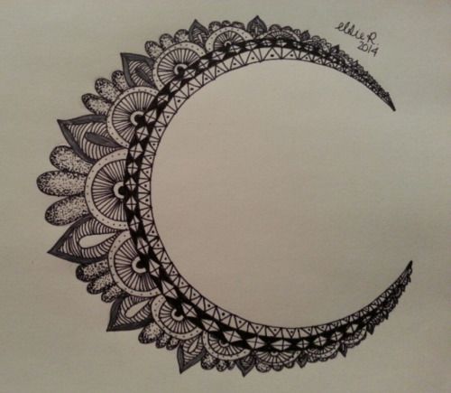 500x435 Sun And Moon Mandala Drawing Tumblr - Crescent Moon Drawing Tumblr