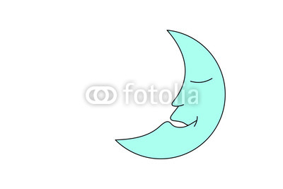 400x267 drawing of a crescent moon face, vector illustration buy photos - Crescent Moon Face Drawing