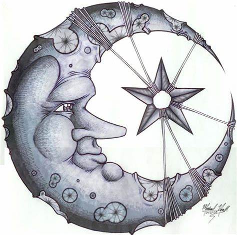 474x471 crescent moon face drawing gtgt - Crescent Moon Face Drawing