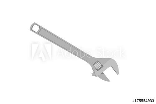 500x334 Drawing Of An Adjustable Crescent Wrench, Vector Illustration - Crescent Wrench Drawing