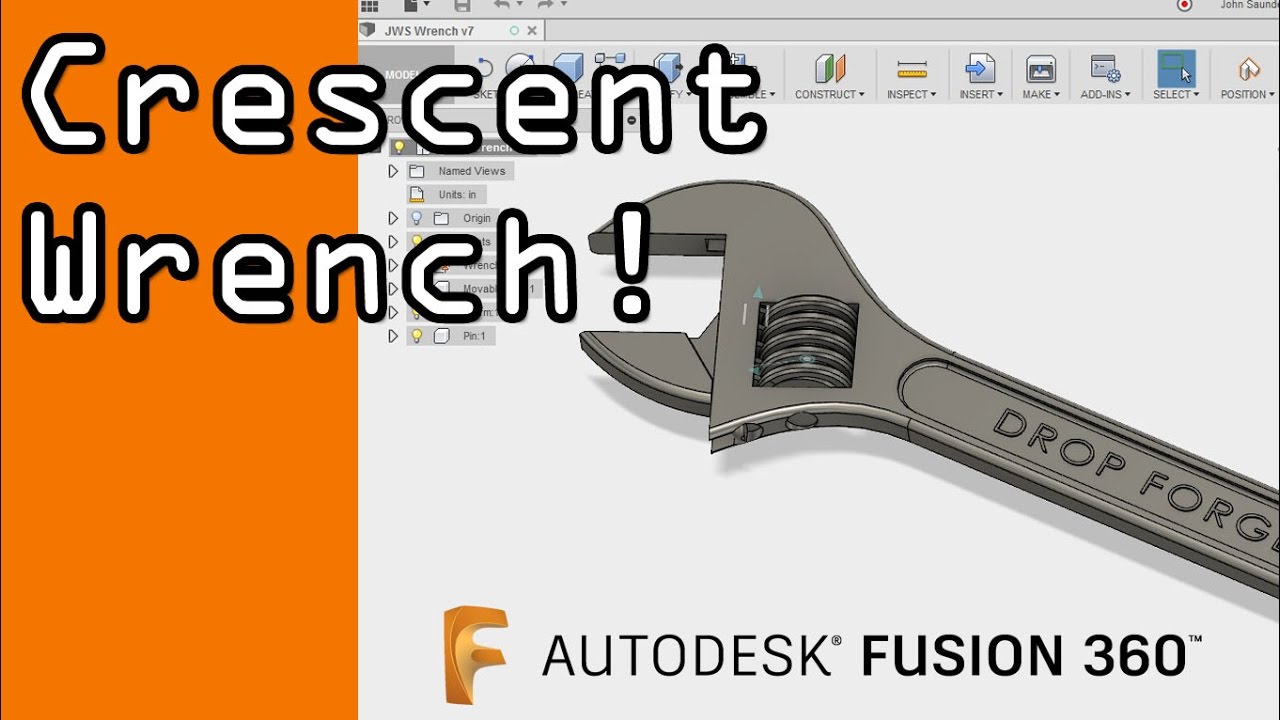 1280x720 Joints In Fusion For A Working Crescent Wrench! - Crescent Wrench Drawing
