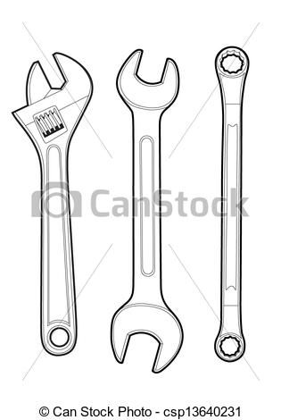 315x470 Crescent Wrench Vector - Crescent Wrench Drawing