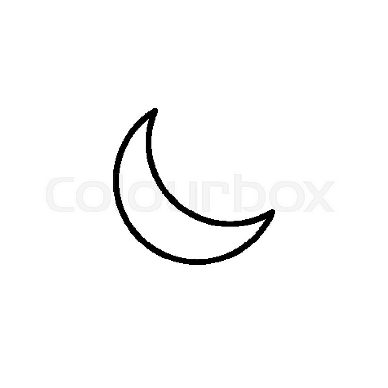 800x800 Simple Crescent Moon Line Icon Stock Vector Colourbox - Cresent Moon Drawing