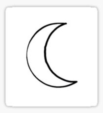 210x230 Waxing Crescent Moon Stickers Redbubble - Cresent Moon Drawing