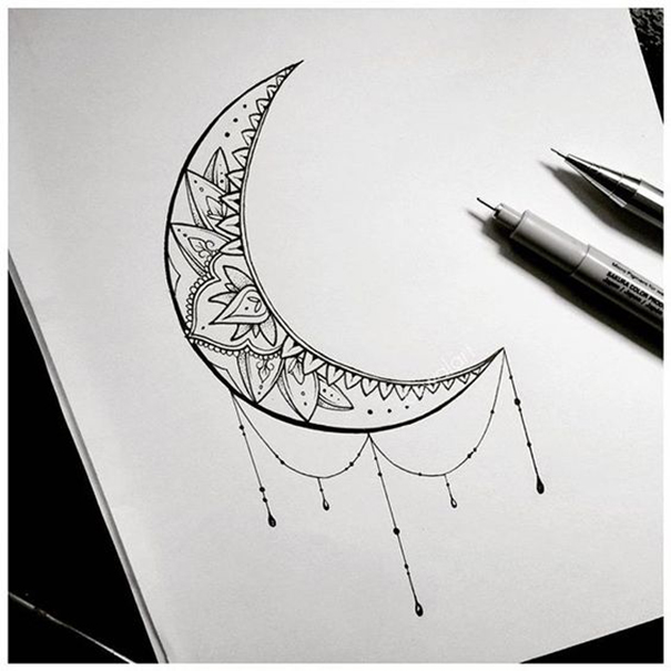 Cresent Moon Drawing at PaintingValley.com | Explore collection of ...