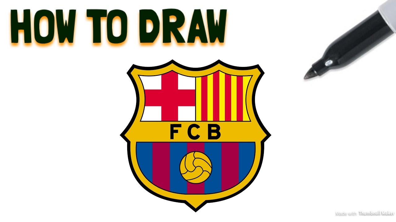1280x720 how to draw the fc barcelona crest drawing tutorial - Crest Drawing