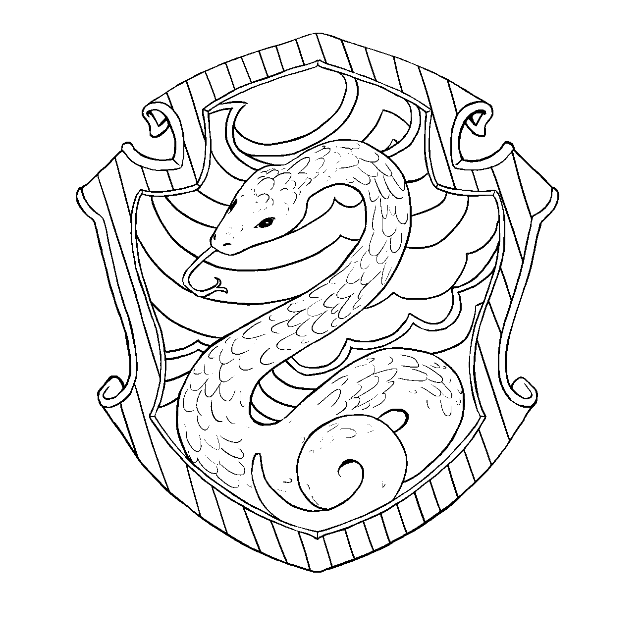 1300x1300 Slytherin Drawing Lion Transparent Png Clipart Free Download - Crest Drawing