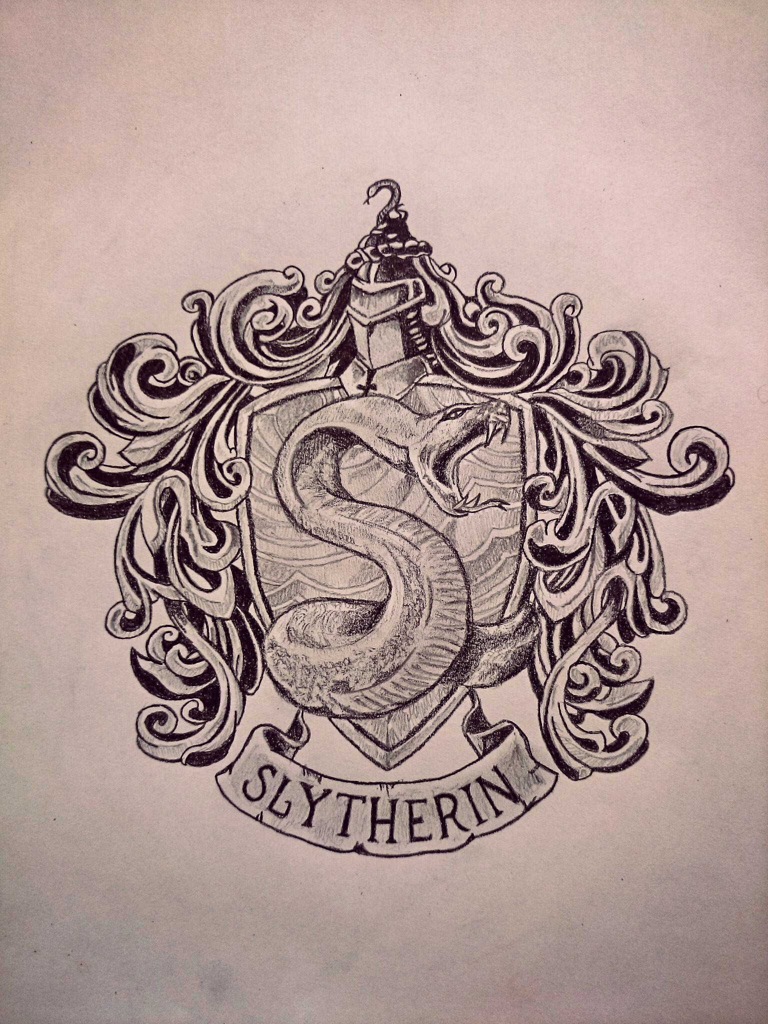 1536x2048 slytherin house crest wordsandlyricss - Crest Drawing