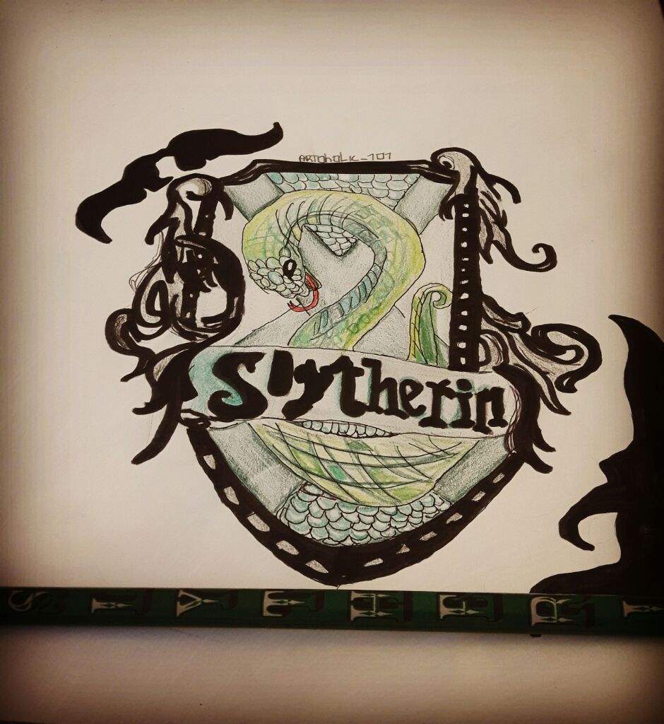 940x1024 the slytherin crest drawing art amino - Crest Drawing